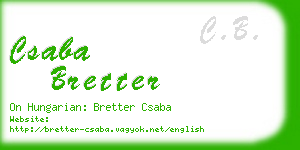 csaba bretter business card